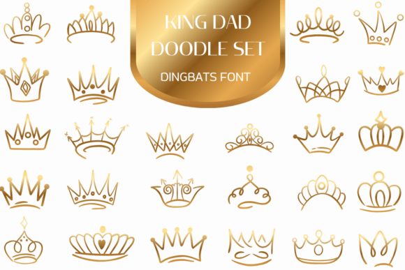 King Dad Doodle Set: A Royal Collection of Crown Dingbats