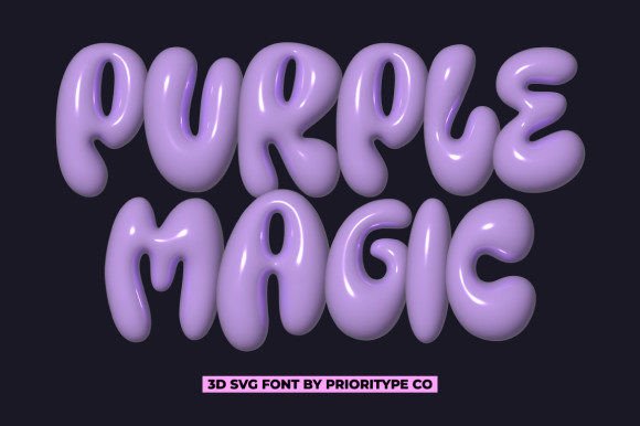 Purple Magic: A Chubby 3D SVG Font for Modern Design