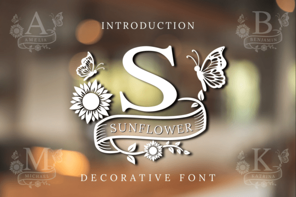 Sunflower Monogram: Where Typography Blossoms