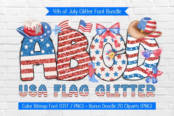 USA Flag Glitter: A Sparkling Typeface for Patriotic Designs